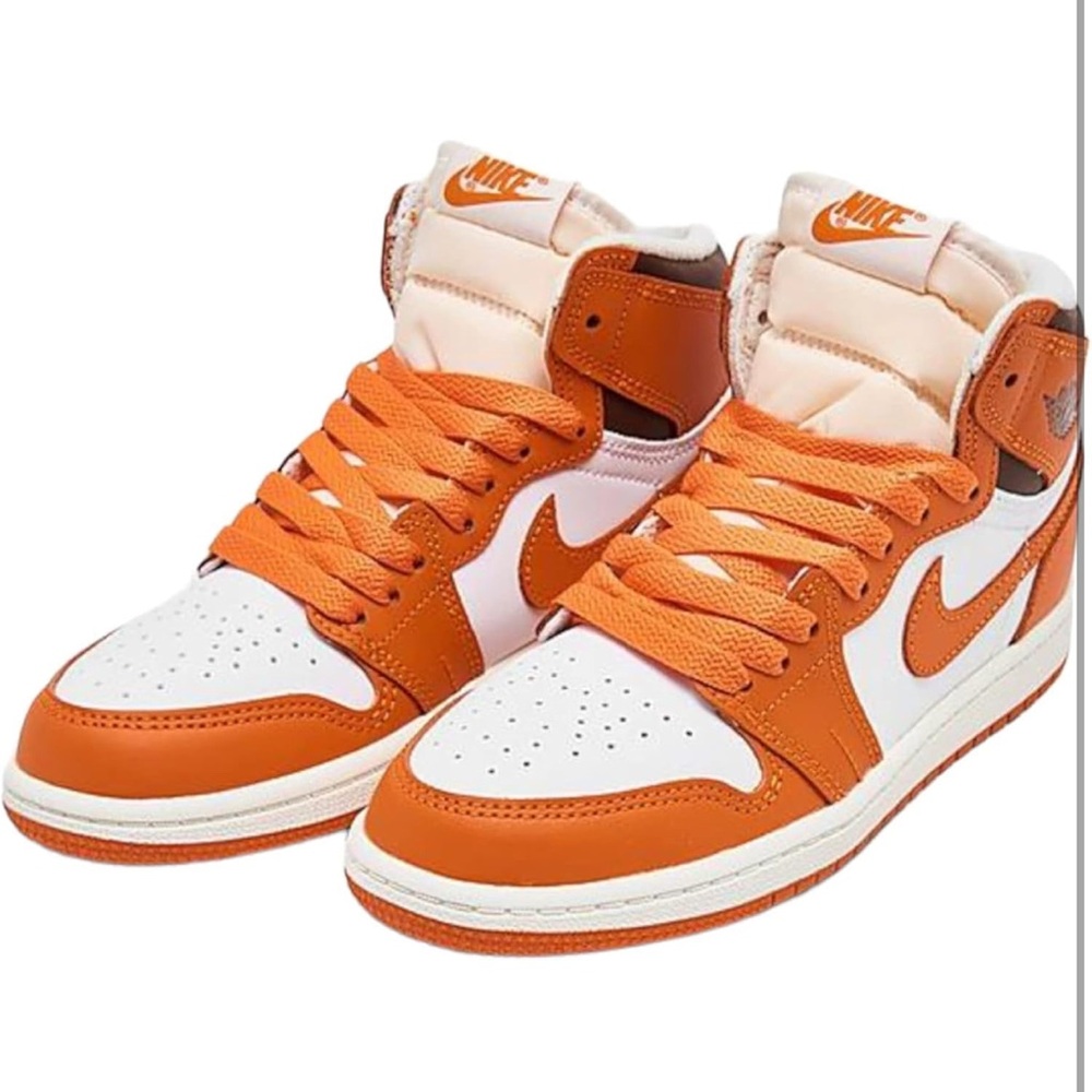 Jordan Kids High-Top Sneakers in Orange and White